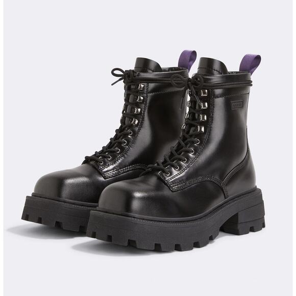 NWOB eytys Michigan Cow Leather Lace-Up Combat Work Boots Black Unisex M8.5/W10 - Picture 1 of 9